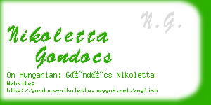 nikoletta gondocs business card